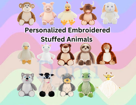 Embroidered Stuffed Animals - Cubbies