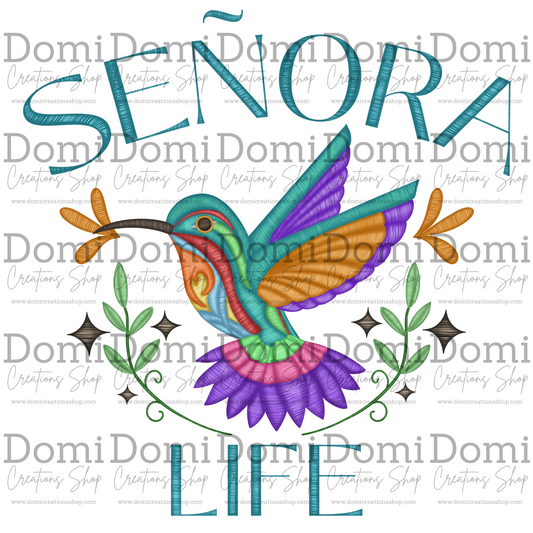 DTF Transfer Senora Life Faux Embroidery
